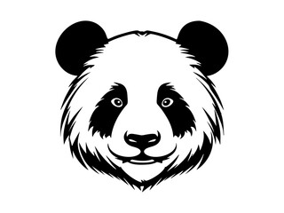 Cute fluffy panda face in hand drawn style on white background isolated vector illustration  © Maria