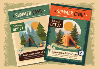 Green Summer Camp Flyer Layout