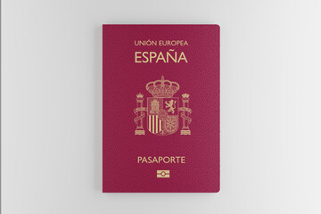 Spanish passport on a white background, Spain passport