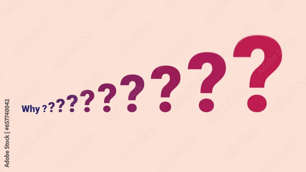 Poster asking why repeatedly. big question marks pop up over and over. confusion - ask for more.