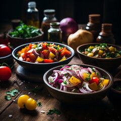 Homemade vegetable Salad low key