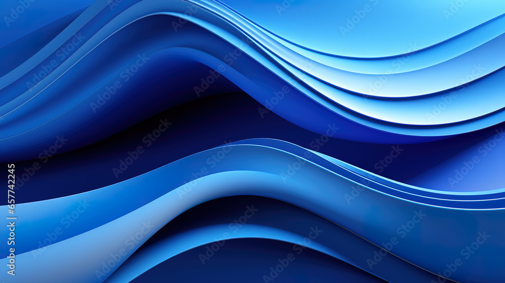Poster blue linear pattern abstract geometric background, bright color. generative ai