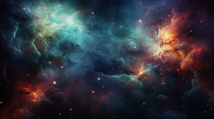Fototapeta na wymiar Colorful nebula Galaxy background. Generative Ai