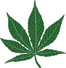 Simplicity cannabis leaf freehand drawing