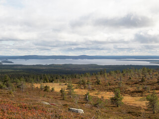 landscape with mountains and lake