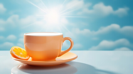 Fototapeta premium Good morning lettering decorative background. Generative Ai