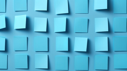 Obraz premium Textured or backgrounds from blue paper stickers, Sticky notes blank. Generative Ai