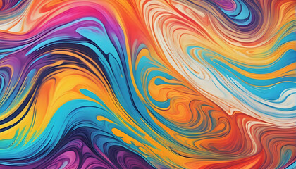 Abstract marbled acrylic paint ink painted waves painting texture colorful background banner