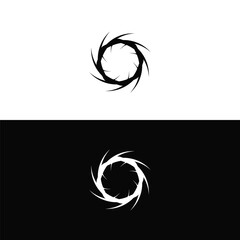 Black and white circle vector logo template design  . Circle simple icon