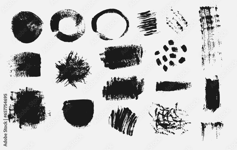 Poster dirty artistic vector design elements. abstract textured circle. brush stroke and texture