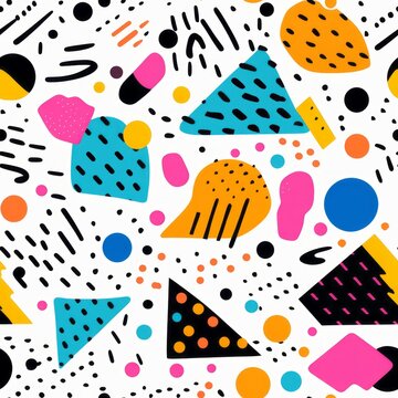 Seamless pattern of abstract shapes
