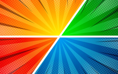 Blank colorful comic abstract background template