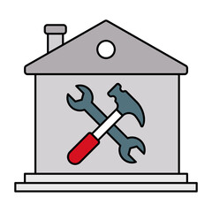 renew or rebuild in good condition vector icon design, Handyman Service symbol, House Repairing sign, Civil Engineering and Building Contractor stock illustration, Compact Living space Repairs concept