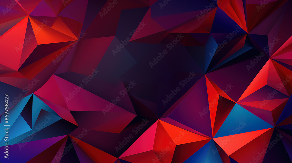 Poster abstract polygonal triangles colorful background. generative ai