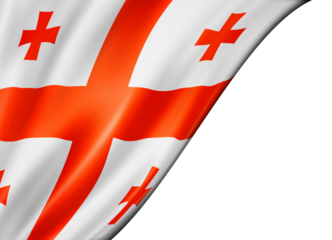 Georgian flag isolated on white banner