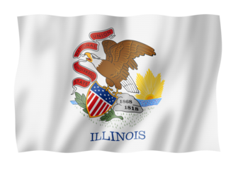 Illinois flag, USA