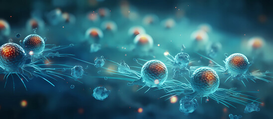 abstract background with viruses or bacteria - obrazy, fototapety, plakaty