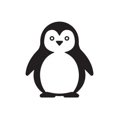 Penguin icon, black and white