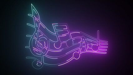 Abstract Music Background with Glowing and Musical Symbols. background. musical notes.