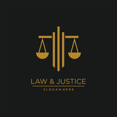 LAWYER AND JUSTICE VECTOR LOGO WITH NEW IDEA