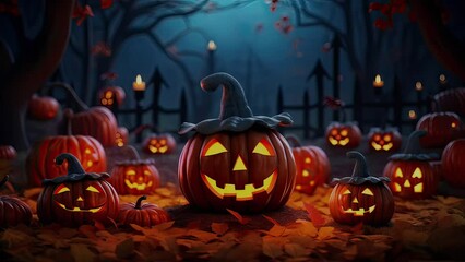 halloween background with pumpkins