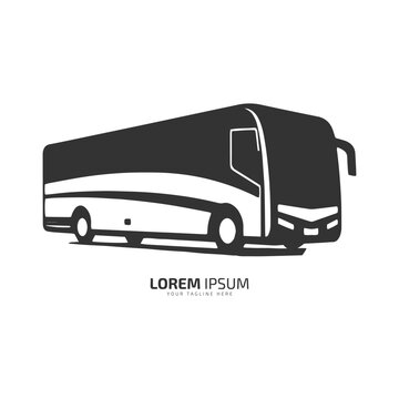 Bus logo school bus icon silhouette vector isolated design on white background