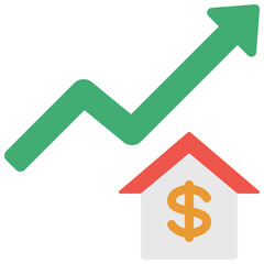 Obraz premium Housing Cost Increase Icon