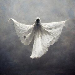 flying ghost in a white sheet texture 