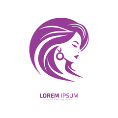 Minimalist Vector Art Graceful Girl Face logo icon silhouette vector isolated design