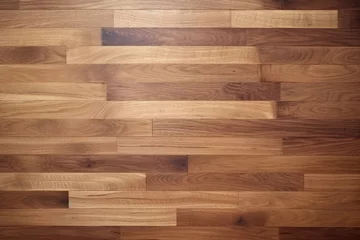 Deurstickers parquet wood texture, dark wooden floor background, Generative AI © Harvinder