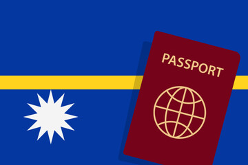 Nauru Passport. Nauru Flag Background. Vector illustration