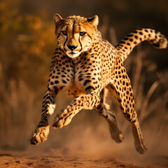 Cheetah running full speed. Generative ai. 
