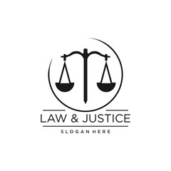 LAWYER AND JUSTICE VECTOR LOGO WITH NEW IDEA