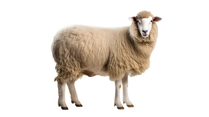 Sheep isolated on a transparent background. Wooly sheep