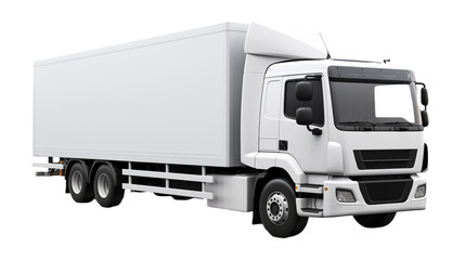Cargo truck isolated on a transparent background.