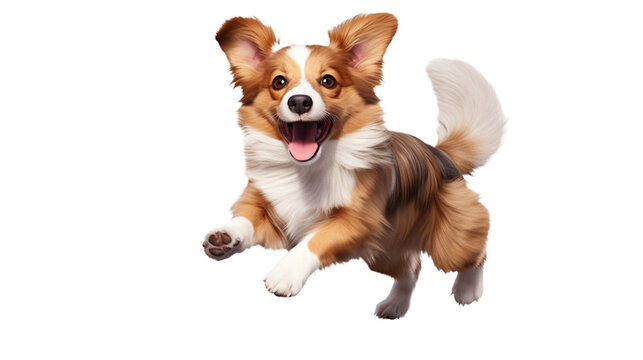 Happy dog in transparent background
