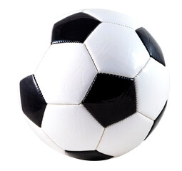 Black and white soccer ball isolated on transparent background