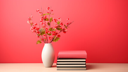 pink flowers on table