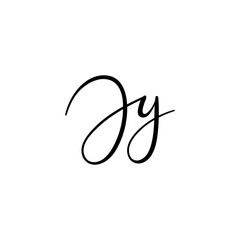 Handwritten JY letter logo. Simple signature vector