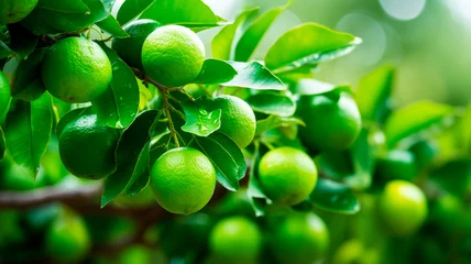 Poster fresh green lemon on the branch © Aram