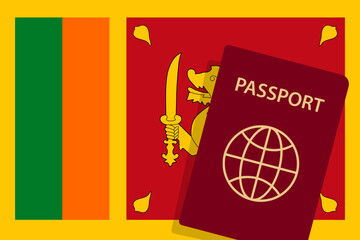 Sri Lanka Passport. Sri Lanka Flag Background. Vector illustration