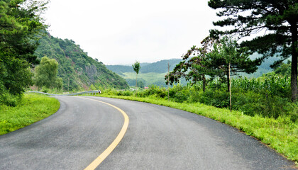 Road turning in the hills