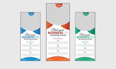 business social media post and rull up banner design template