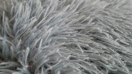 Gray synthetic fiber close-up