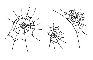 Set of cobwebs for Halloween.Vector illustration on a white background