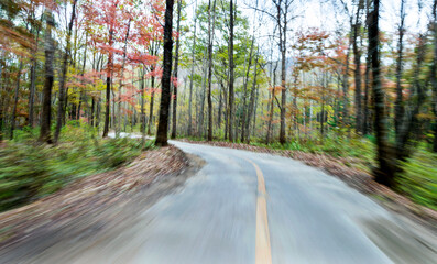 Empty road in motion blur