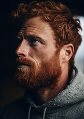 Obraz premium Primer plano de un hombre con barba