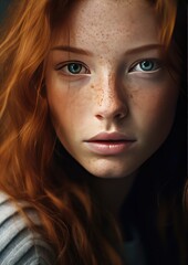 Retrato de una chica con pecas