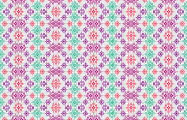 Geometric ethnic oriental pattern traditional Design for background,carpet,wallpaper,clothing,wrapping,Batik,fabric,Vector embroidery style. 