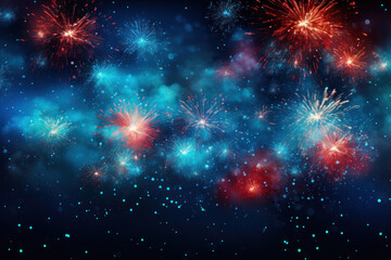 Fototapeta premium Abstract fireworks background with copy space for text